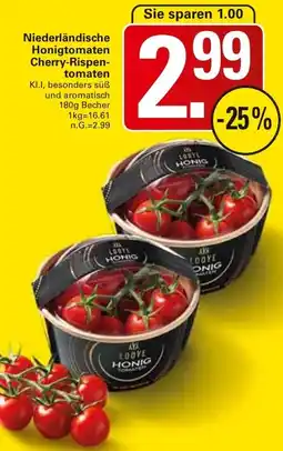 WEZ Niederländische Honigtomaten Cherry-Rispentomaten Angebot