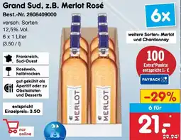 Netto Marken-Discount Grand Sud, z.B. Merlot Rosé Angebot