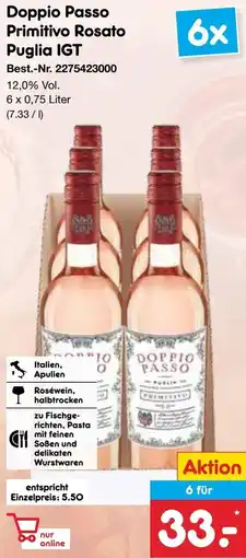 Netto Marken-Discount Doppio Passo Primitivo Rosato Puglia IGT Angebot