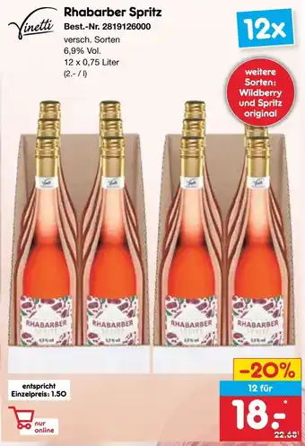 Netto Marken-Discount Vinetti Rhabarber Spritz Angebot