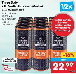 Netto Marken-Discount Three Sixty, z.B. Vodka Espresso Martini Angebot