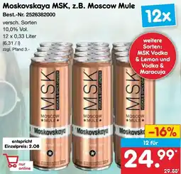 Netto Marken-Discount Moskovskaya MSK, z.B. Moscow Mule Angebot