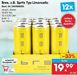 Netto Marken-Discount Bree, z.B. Spritz Typ Limoncello Angebot