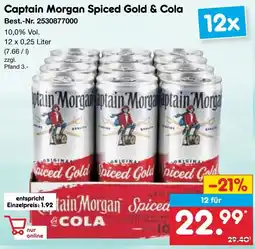 Netto Marken-Discount Captain Morgan Spiced Gold & Cola Angebot