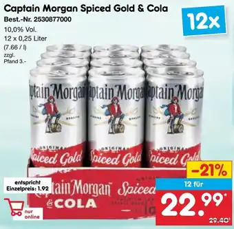 Netto Marken-Discount Captain Morgan Spiced Gold & Cola Angebot