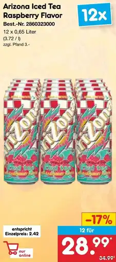 Netto Marken-Discount Arizona Iced Tea Raspberry Flavor Angebot