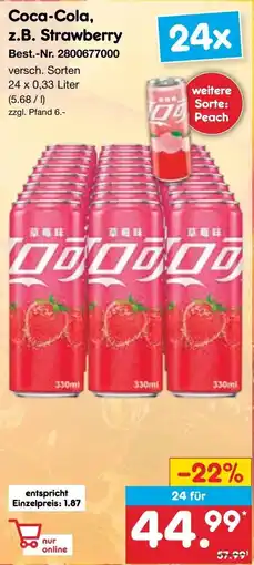 Netto Marken-Discount Coca-Cola, z.B. Strawberry Angebot