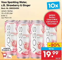 Netto Marken-Discount Voss Sparkling Water, z.B. Strawberry & Ginger Angebot