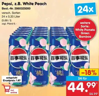 Netto Marken-Discount Pepsi, z.B. White Peach Angebot