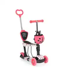Netto Marken-Discount Moni Kinderroller Lollipop 3 in 1 Schiebestange, Sitz, PU-Vorderräder mit LED rot Angebot