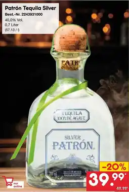 Netto Marken-Discount Patrón Tequila Silver Angebot