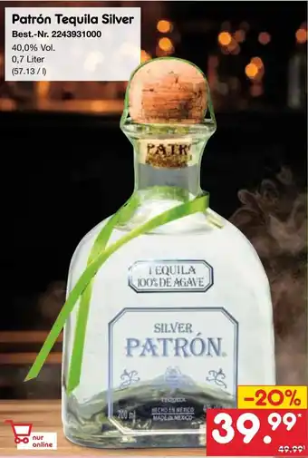 Netto Marken-Discount Patrón Tequila Silver Angebot