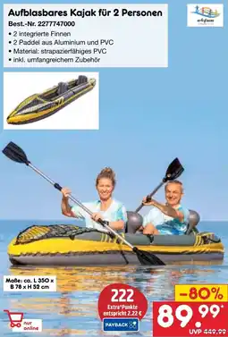 Netto Marken-Discount Aufblasbares Kajak für 2 Personen Angebot