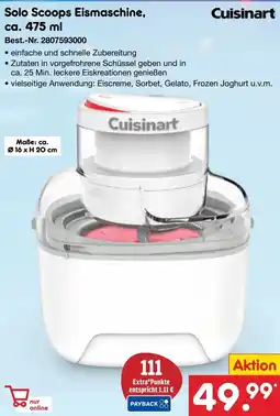 Netto Marken-Discount Cuisinart Solo Scoops Eismaschine, ca. 475 ml Angebot