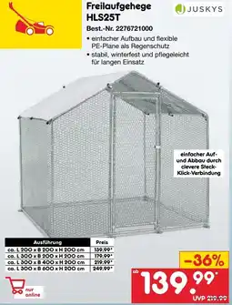 Netto Marken-Discount JUSKYS Freilaufgehege HLS25T Angebot