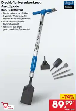 Netto Marken-Discount Scheppach Druckluftuniversalwerkzeug Aero₂Spade Angebot
