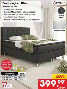 Netto Marken-Discount INTERBED Boxspringbett Köln Angebot