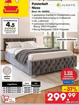 Netto Marken-Discount JUSKYS Polsterbett Nizza Angebot