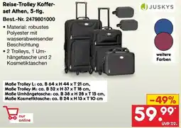 Netto Marken-Discount JUSKYS Reise-Trolley Kofferset Athen, 5-tlg. Angebot