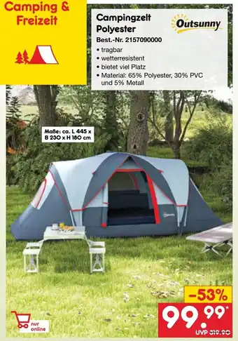 Netto Marken-Discount Outsunny Campingzelt Polyester Angebot