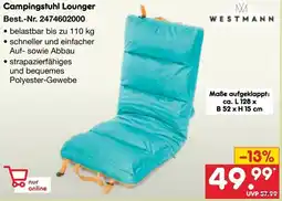 Netto Marken-Discount WESTMANN Campingstuhl Lounger Angebot