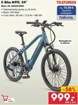 Netto Marken-Discount TELEFUNKEN E-Bike M915, 24" Angebot