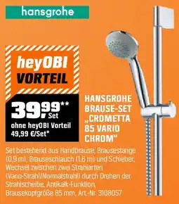 OBI HANSGROHE BRAUSE-SET ,,CROMETTA 85 VARIO CHROM" Angebot