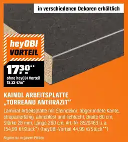 OBI KAINDL ARBEITSPLATTE ,,TORREANO ANTHRAZIT" Angebot