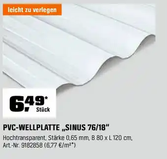 OBI PVC-WELLPLATTE „,SINUS 76/18" Angebot