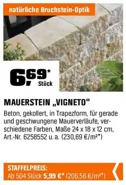 OBI MAUERSTEIN ,,VIGNETO” Angebot