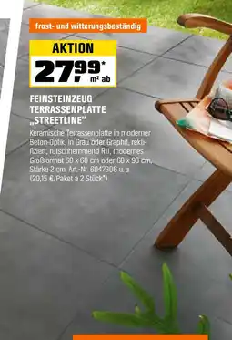 OBI FEINSTEINZEUG TERRASSENPLATTE „STREETLINE" Angebot