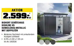 OBI BIOHORT GERÄTEHAUS HIGHLINE H5 DUNKELGRAU-METALLIC MIT DOPPELTÜR Angebot