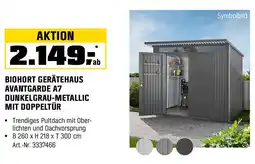 OBI BIOHORT GERÄTEHAUS AVANTGARDE A7 DUNKELGRAU-METALLIC MIT DOPPELTÜR Angebot