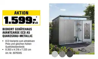 OBI BIOHORT GERÄTEHAUS AVANTGARDE ECO A5 QUARZGRAU-METALLIC Angebot
