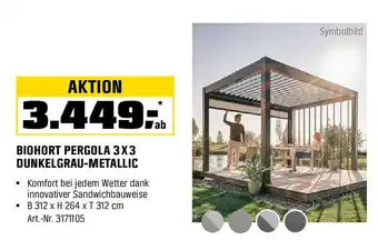 OBI BIOHORT PERGOLA 3X3 DUNKELGRAU-METALLIC Angebot