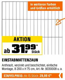 OBI EINSTABMATTENZAUN Angebot
