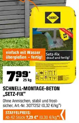 OBI SAKNET SCHNELL-MONTAGE-BETON ,,SETZ-FIX" Angebot