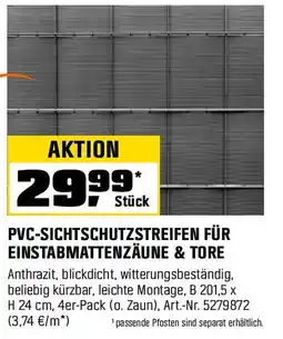 OBI PVC-SICHTSCHUTZSTREIFEN FÜR EINSTABMATTENZÄUNE & TORE Angebot