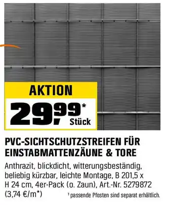 OBI PVC-SICHTSCHUTZSTREIFEN FÜR EINSTABMATTENZÄUNE & TORE Angebot