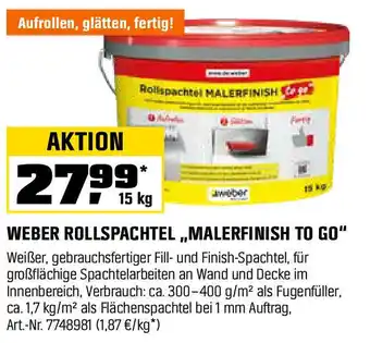 OBI WEBER ROLLSPACHTEL,,MALERFINISH TO GO" Angebot