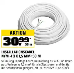 OBI INSTALLATIONSKABEL NYM -J 3 X 1,5 MM² 50 M Angebot