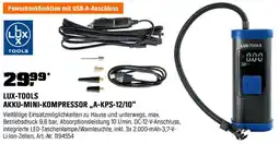 OBI LUX-TOOLS AKKU-MINI-KOMPRESSOR „A-KPS-12/10" Angebot