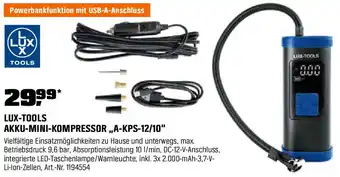 OBI LUX-TOOLS AKKU-MINI-KOMPRESSOR „A-KPS-12/10" Angebot