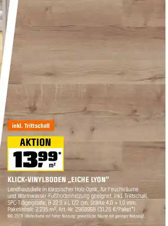 OBI KLICK-VINYLBODEN „EICHE LYON" Angebot