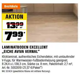 OBI LAMINATBODEN EXCELLENT „EICHE AVIVA VERNAL" Angebot
