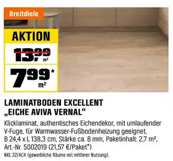 OBI LAMINATBODEN EXCELLENT „EICHE AVIVA VERNAL" Angebot