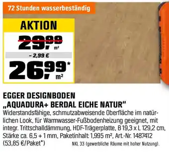 OBI EGGER DESIGNBODEN ,,AQUADURA+ BERDAL EICHE NATUR" Angebot