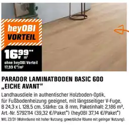 OBI PARADOR LAMINATBODEN BASIC 600 ,,EICHE AVANT" Angebot