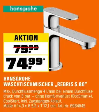 OBI HANSGROHE WASCHTISCHMISCHER,,REBRIS S 80" Angebot