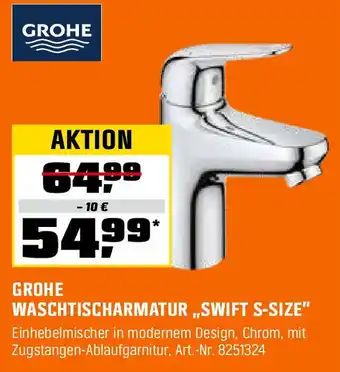 OBI GROHE WASCHTISCHARMATUR,,SWIFT S-SIZE" Angebot